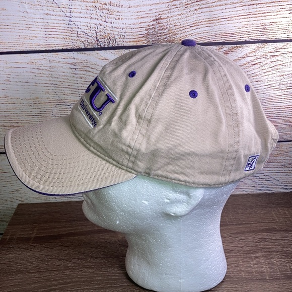 Vintage The Game 90s Texas Christian University Split Bar Strapback Hat EUC - Picture 3 of 7